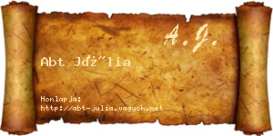 Abt Júlia névjegykártya